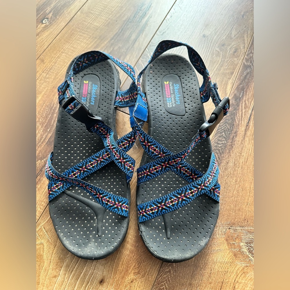 Skechers Blue Multi-Strap Comfort Sandal - Women's